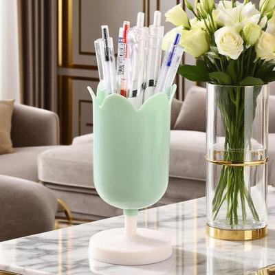 Tulip Pen Holder Cute Desktop Organizer for Girls Students Multi-Function Pencil Cup Desk Decor for Home School Office