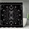 VIKAMA Moon Phase Decorative Bathroom Printed Shower Curtain, Waterproof, Home Decor, All Seasons, Multiple Sizes