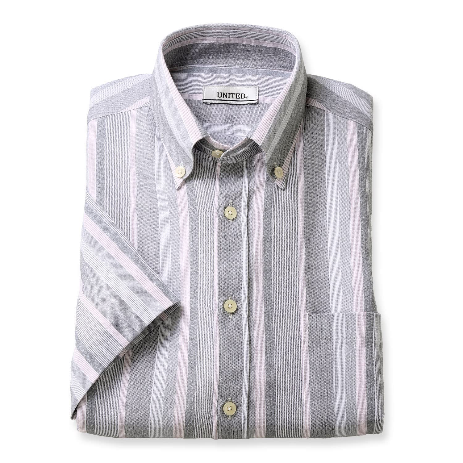 

Сделано в Такасима Чидзими [UNITED] Рубашка с коротким рукавом, Япония, мужская, на пуговицах, (Япония, алфавит, L, собакири)