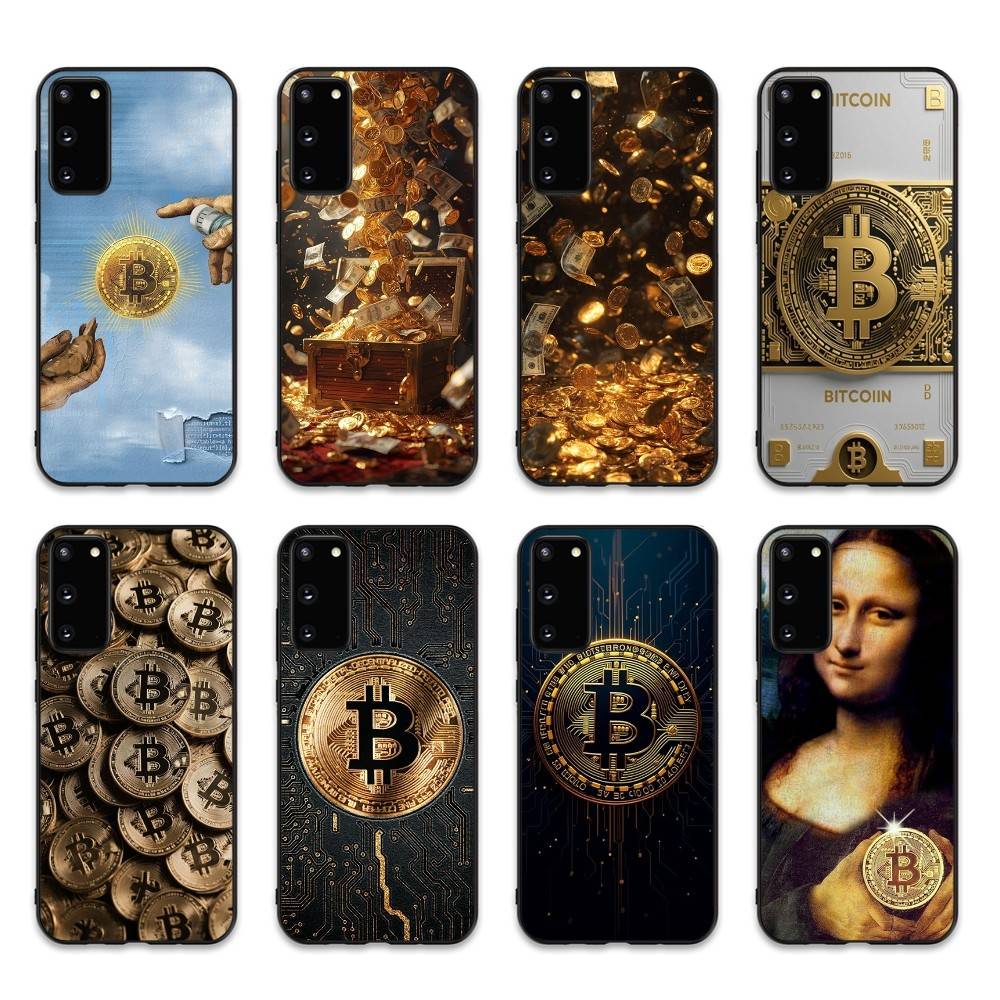 Bitcoin Retro Logo Phone Case For Samsung S 24 Fe 25 Ultra Plus 20 Lite 21 30 22 23 24 22 Ultra 5G Fundas
