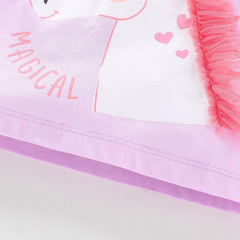 Girl Long Sleeves T-shirt Baby Unicorn T-shirt Tops Children's Autumn Clothing Baby Pure Cotton Light Blue Bottoming Shirt 8