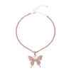 Women Butterfly Necklace with Full Diamond Pendant Choker