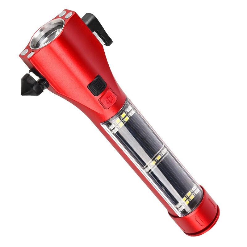 10-in-1 Solar Emergency Safety Hammer Flashlight