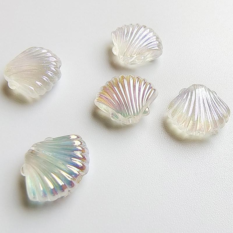 UVAB Blue Transparent Small Shell Beads for DIY Jewelry