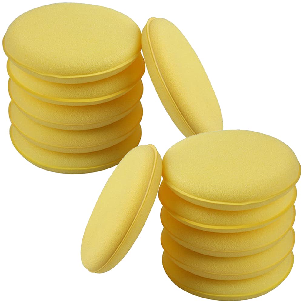 Car Wash Sponges, Pack of 12, Sponges, Diameter 3.9 Inches (10 Cm), Round