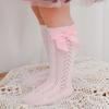 1 Paar Sommer Mode Schleife Baby Mädchen Socken Spanische Lange Socke Kleinkind Kniehoch Atmungsaktives Netz Prinzessin Schlauchsocken Für 0-5 Jahre