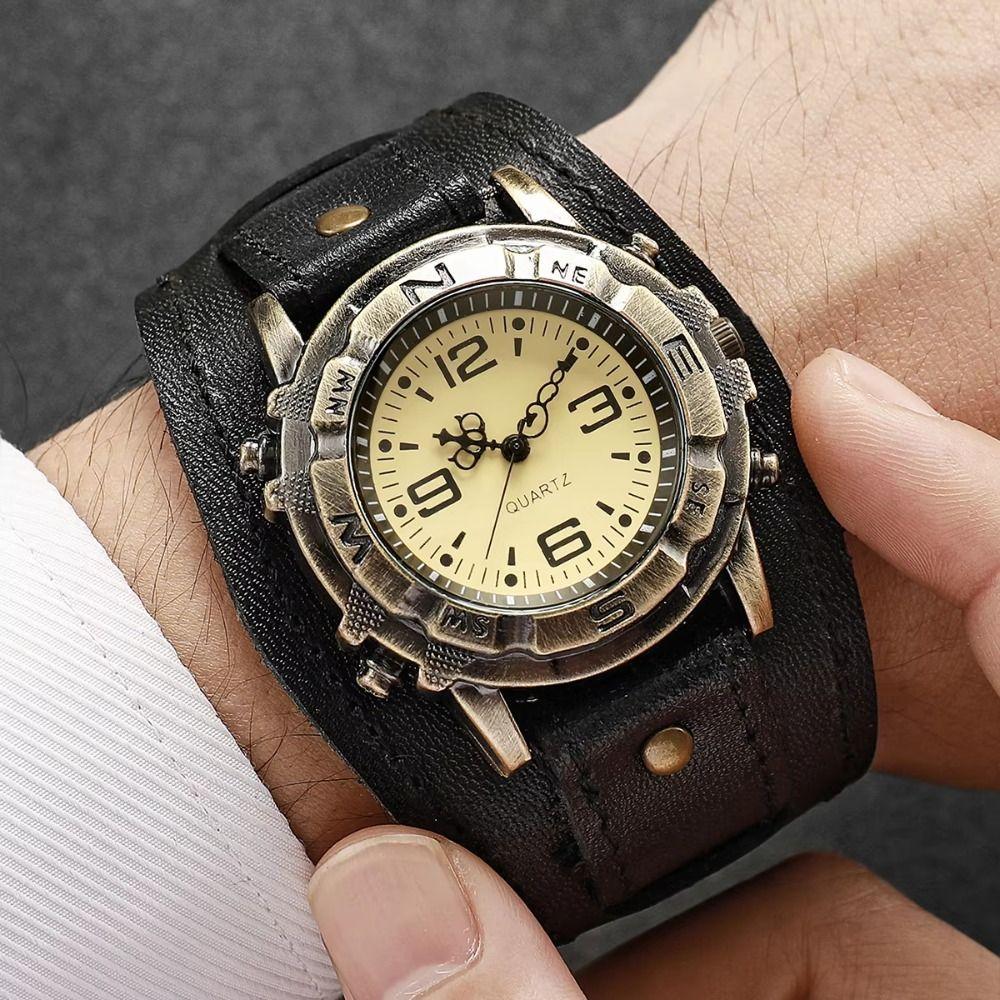 Cowhide Strap Leather Strap Watch Black Brown Watch Bracelet Fashion Cowhide Bracelet Watch Casual
