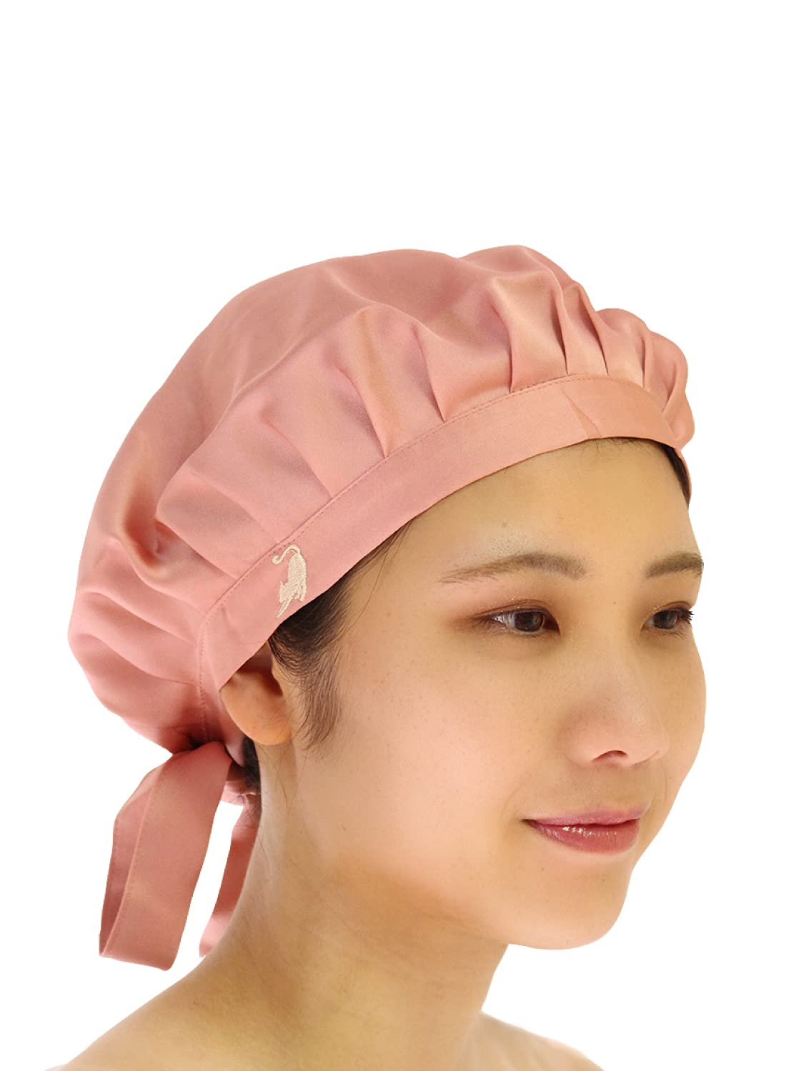 

F Розовый Коллаборация Kosugi Orimono Ночной колпак Шелк Натуральный Серицин Удержание тепла Влагопоглощение Длинные волосы Шапочка для волос Парикмахерская Сделано в