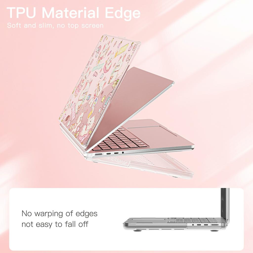 Imprint Pattern PC TPU Laptop Case For MacBook Pro 14 Inch (2024) M4 A3112 A3185 A3401/(2023) A2779 M2 A2918 A2992 M3/(2021) A2442 M1