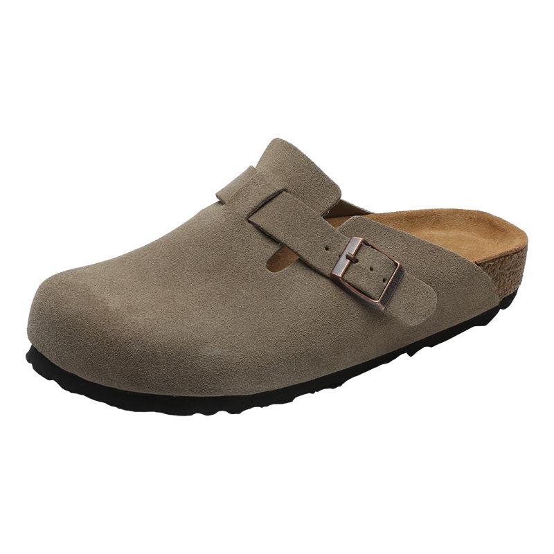 

BK Pure Оригінальні Шкіряні Унісекс Клоги з Корковою Товстою Підошвою, Повсякденні Шльопанці з Відкритим Носком Преміум-класу 44