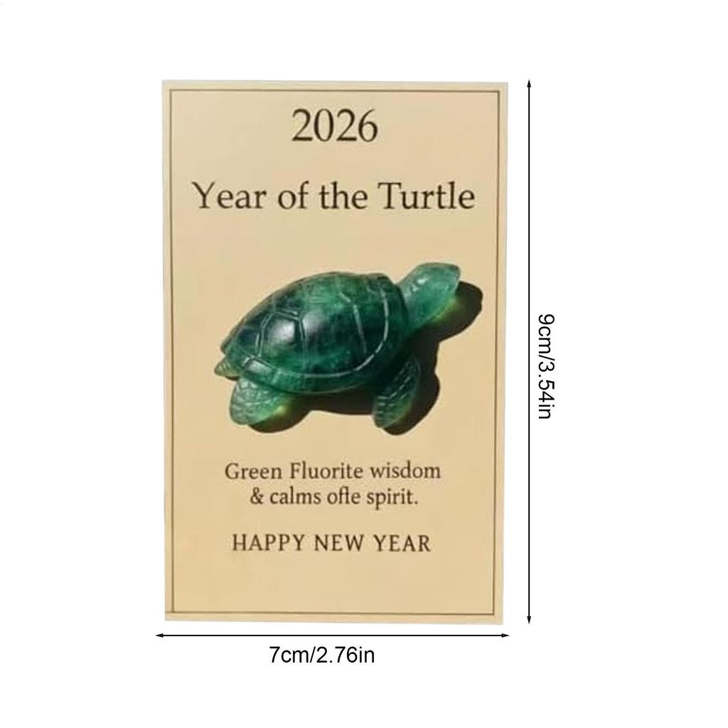 Crystal Turtle Figurine Green Fluorite Tortoise Wisdom & Calms Keepsake 2026 Year Of The Turtle Crystal Figurine For Valentines