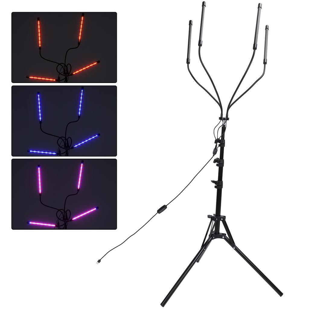 Plant Growing Light Tube 4 Lamp Bar Full Spectrum RedBlue Lighting Adjustable Tripod for Succulent