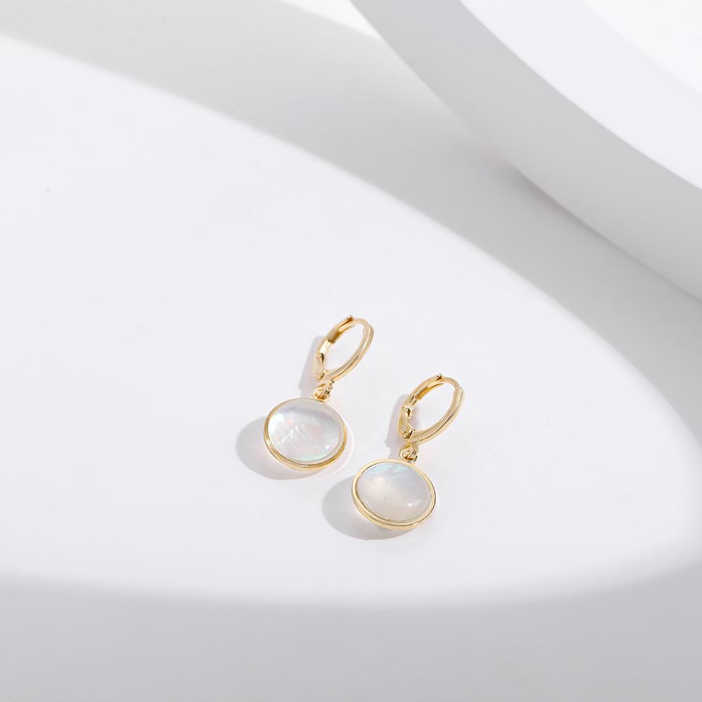 New Retro Sea Abalone Shell Pearl Heart Pendant Drop Earrings for Women Geometrice Round Hoops Ear Buckle Vintage Jewelry Gifts
