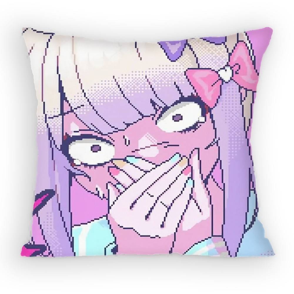 Needy Girl Overdose Cute Cartoon Pillow Case Anti-Dustmite Pillowcase Invisible Zipper Silky Short Plush Sofa Cushion Cover