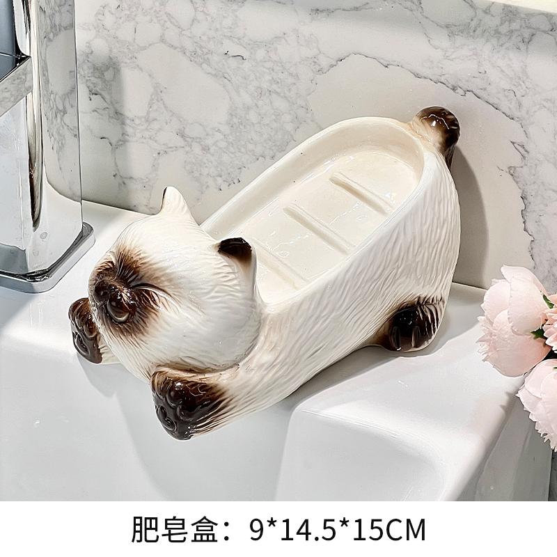 

Creative ceramic cat hand sanitizer bottle shower gel shampoo press bottle dispensing bottle soap dish bathroom accessories