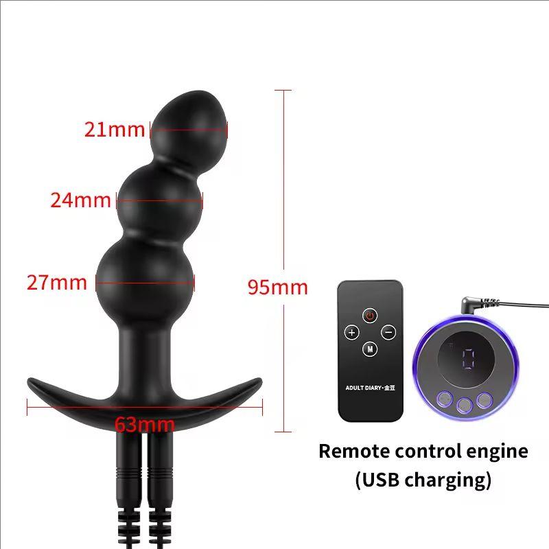 Electrical Shock Vibrator Women's Silicone Anal Plug Wireless Remote Men Prostate Massage Adult Supplies Anal Masturbate Sex Toy