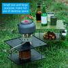Double Layer Camping Table Metal Alloy Picnics Table Grid & Metal Plate Camping Table Outdoor Camp Storage Rack