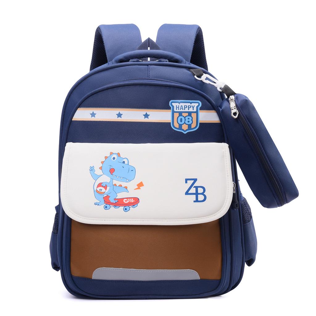 Cartoon Animation Boys And Girls Backpack Foreign Style Large Capacity Primary School School Bag Contrasting Color Children'S Backpack