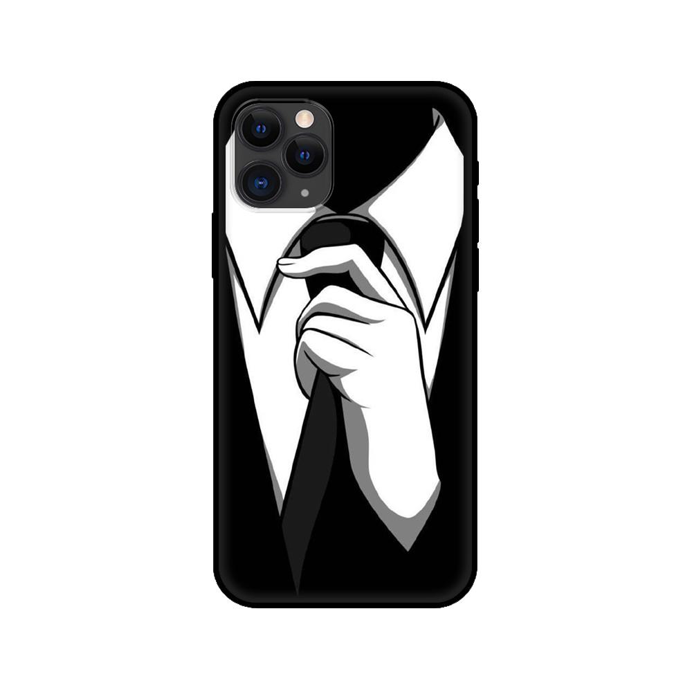 Black Tpu Case for Iphone 5 5s Se 2020 6 6s 7 8 Plus X 10 XR XS 11 12 Mini Pro MAX Back Cover Anonymous