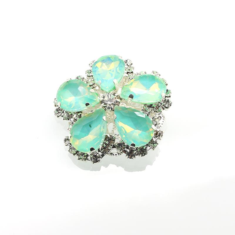 3Pcs/Lot33 * 35MM Flower Plate Button Water Diamond Flower Colored Coat Decoration Button DIY Hand Sewn Clothing Accessories