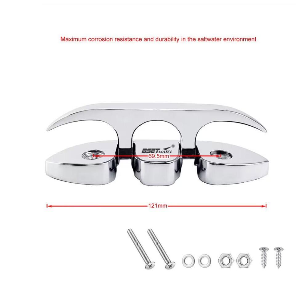 120mm Stainless Steel 316 Boat Flip Up Folding Pull Up Cleat Dock Deck Marine Hardware Line Rope Mooring Cleat Accessorie
