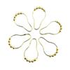 12pcs/set Stainless Steel Curtain Hooks Bath Curtain Rollerball Shower Curtain Rings Hooks 5 Rollers Polished Satin Nickel Ball