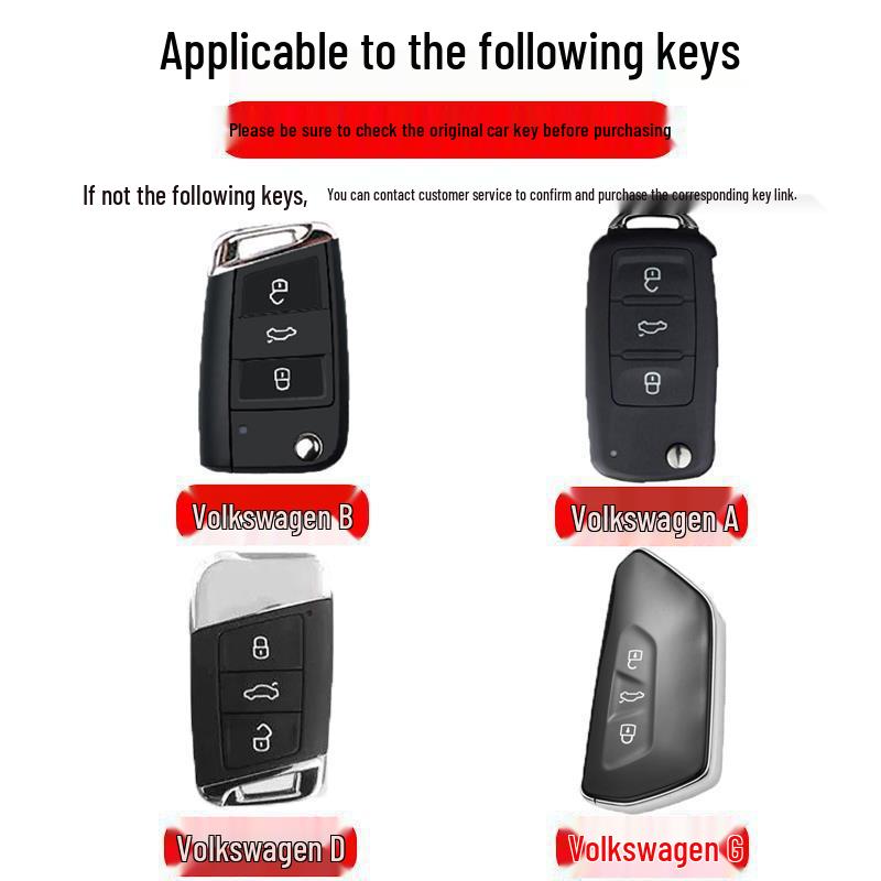 Volkswagen Key Cover for Lavida, Sagitar, Passat, Magotan, Tiguan L, Tayron L - Full Wrap Shell with Buckle