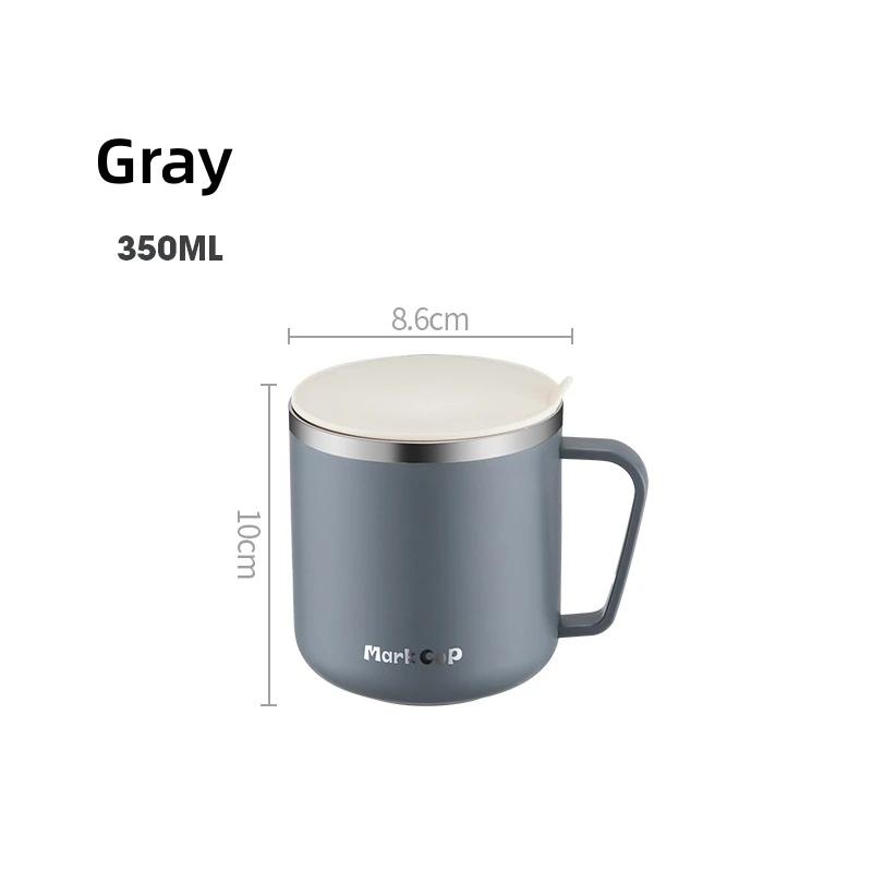 304 Stainless Steel Water Cup Milk Juice Tea Coffee Mug Double Layer Insulation Tropical Handle Cup Office Home Drink Mouth Cup