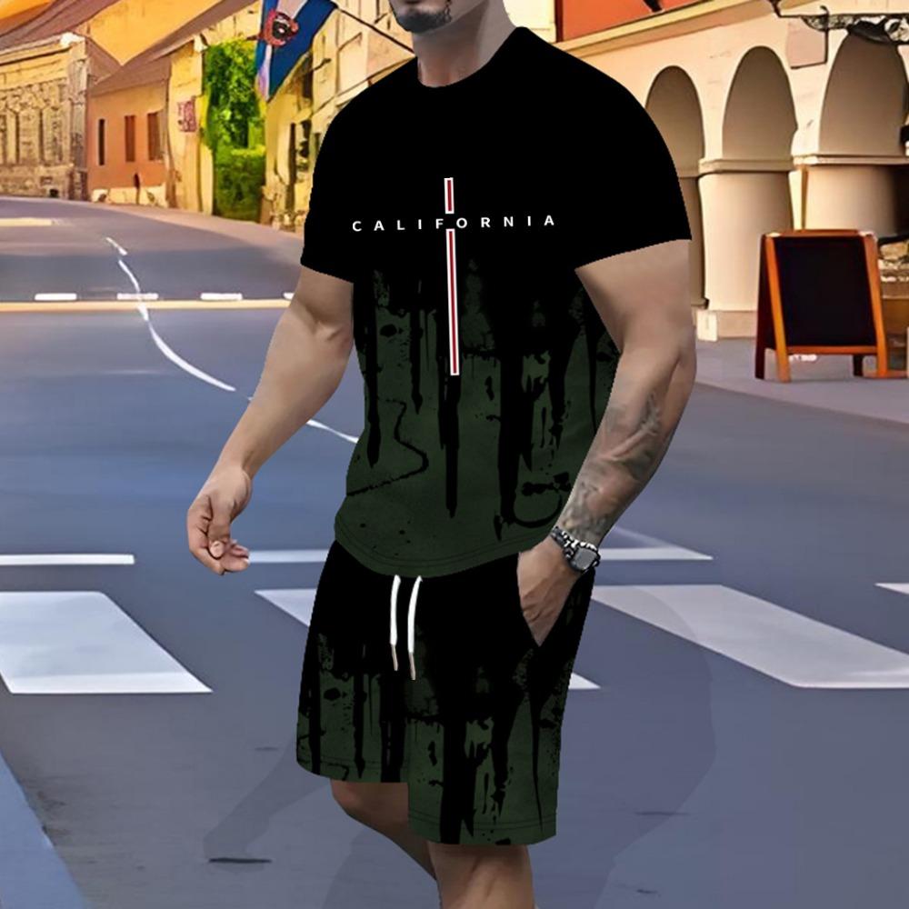 

Спортивный мужской взрослый костюм для свиданий, полиэстер быстросохнущая ткань с градиентным переходом, 3D рукав, эластичная талия с градиентным переходом 6XL