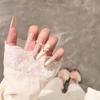 Cream Bear Handmade Girly Bow Whitening French Manicure Wearable