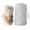 Flower Girl Embossed Cylindrical Silicone Mold Holiday Candle Silicone Mould For Resin Casting Handmade Candle Soap