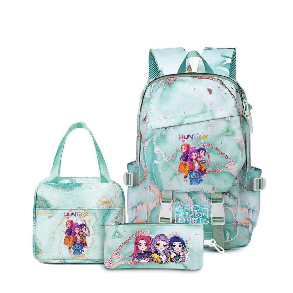 School Season Three-Piece Backpack Wind Academy Style High School Students Schoolbag Lightweight Backpack