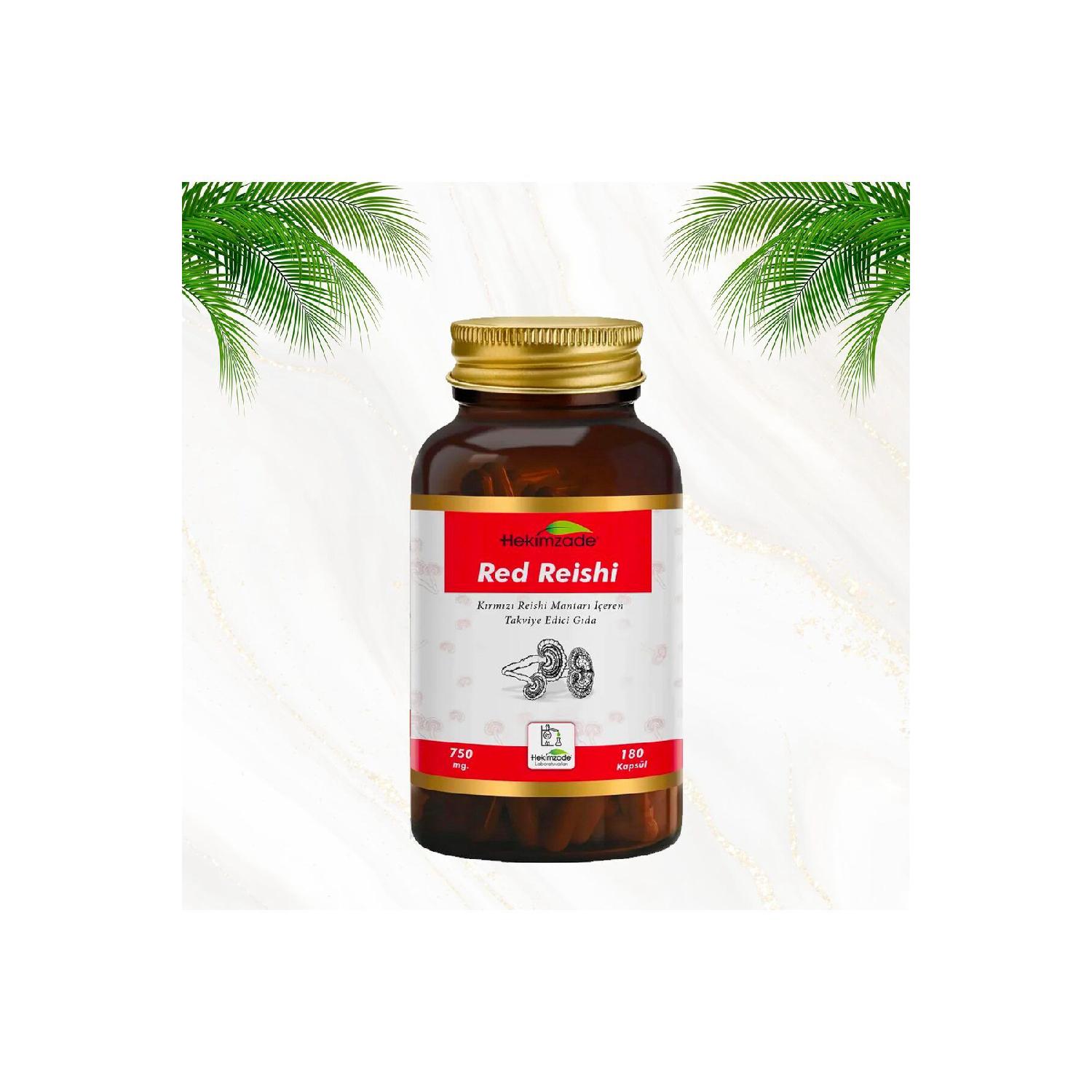 

Red Reishi 180 Capsules 750mg - Red Reishi Mushroom Reinforcing Food