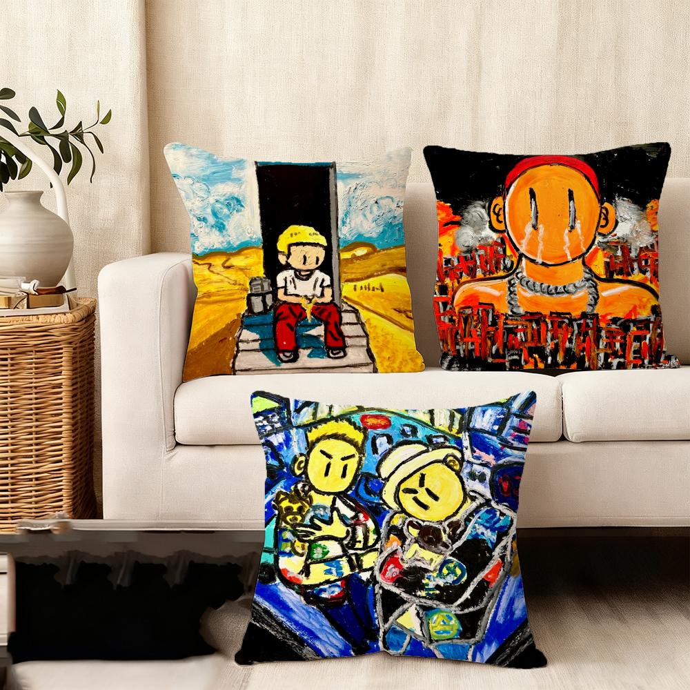 Famous Rapper AAsen Cool Cushion Cover Plush Fabric Soft DoubleSided Printed Sofa Warm Winter Home Child Gift Pillow Case
