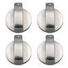Kit New Parts Stove Knobs 4 PCS Zinc Alloy 6mm Accessories Control Cooker Equipment Knobs Oven Replacement Silver