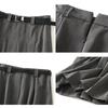 KANO SEIKA Pleated Long Skirt with Uniform Elastic High Loose Plus Sizes Simple Perfect for Everyday and Solid Size L Women's Belt, Skirt, Waist,
