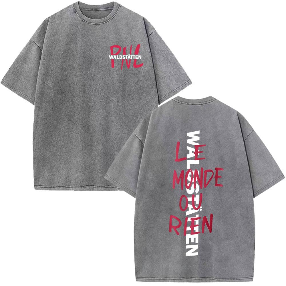 French Rapper Pnl Album Merch Graphic Tshirt Le Monde Chico Tshirt Unisex Unisex Fashion Hip Hop Oversized Vintage Washed Tshirts