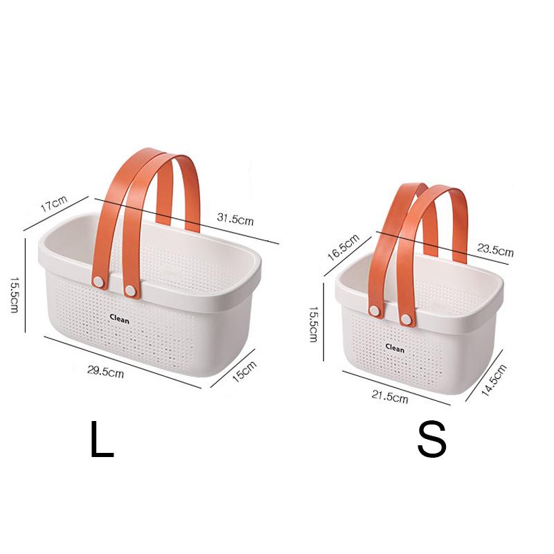 Plastic Storage Basket with Handle Portable Shower Caddy Tote Organizer Basket Bin for Bathroom Kitchen Dorm Room Bedroom