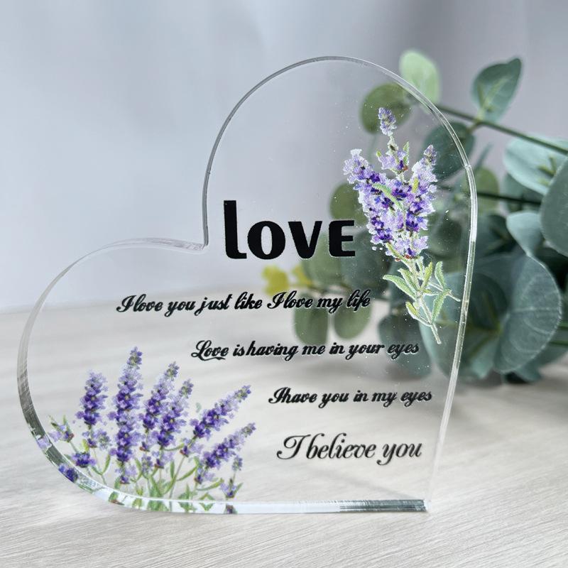 Valentine's Day Confession for Girlfriend Bedroom Desktop Decoration Love Heart Acrylic Ornament