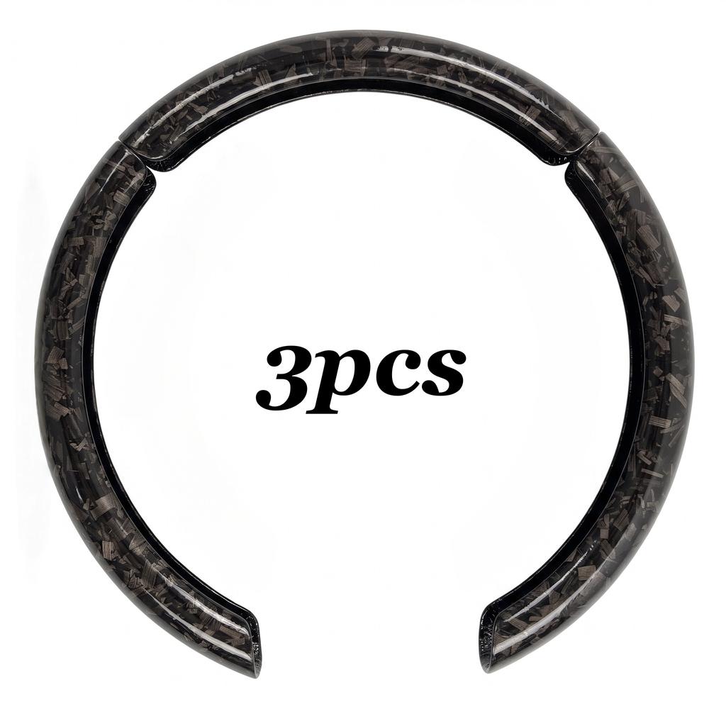 Unbranded Three-Piece Set in Glossy Black PVC Building Block Textured Segmented Steering Wheel Cover Anti-Slip Half-Cover Steeri