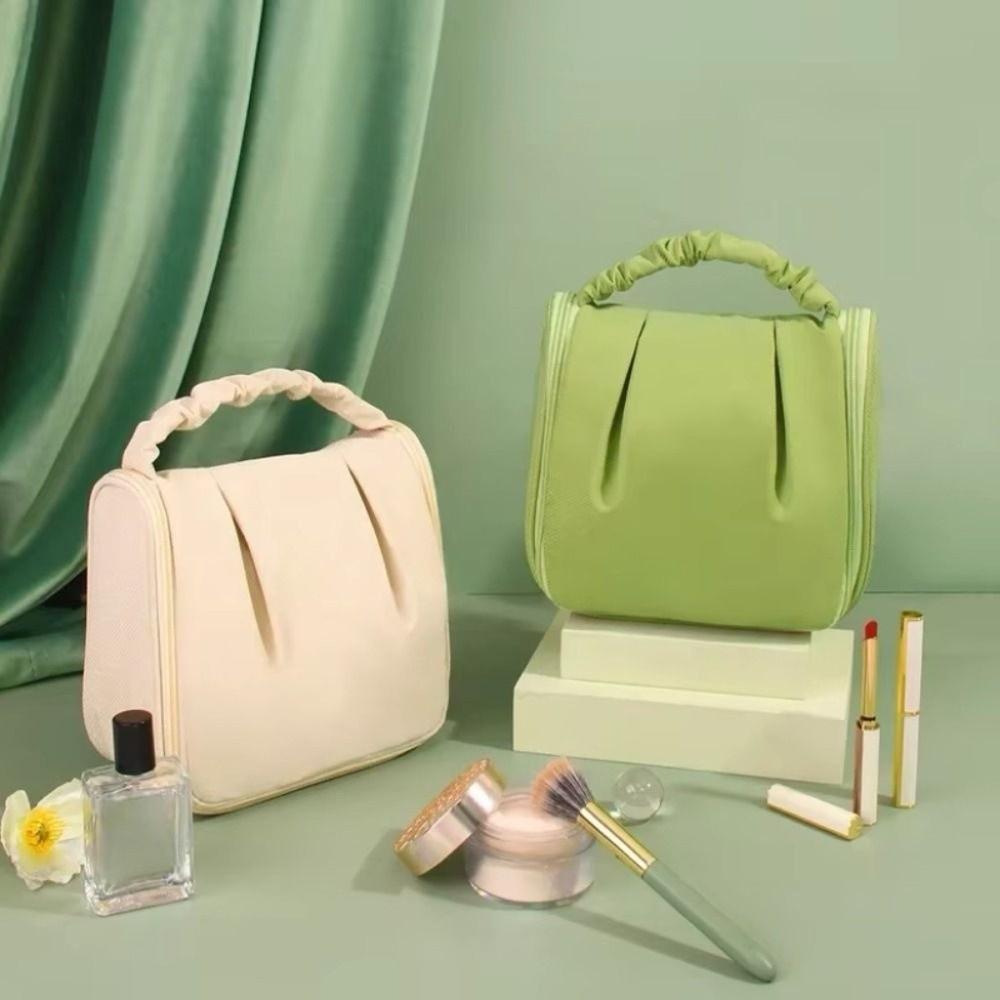 Large Capacity Cloud Cosmetic Bag Cute Portable Toiletry Pouch Multipurpose Solid Color Makeup Case Pouch for Outdoor Traveling