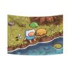 Vintage Pixel Art Tapestry  Cute Fantasy Style Wall Hanging with CuteCharacters  Ideal for Living RoomBedroom Dorm Decor