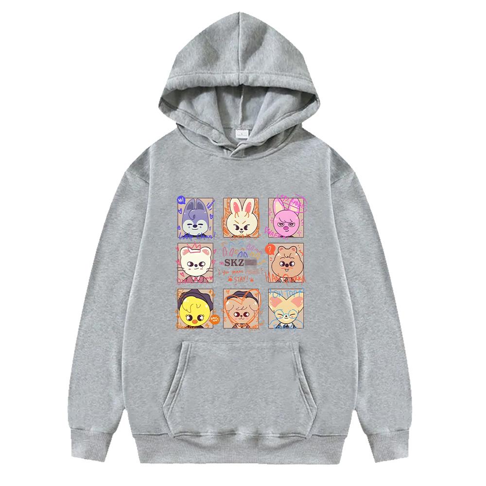 KPOP SKZ Hoodies NEW Album 5-Star Pullovers Women Men Autumn Winter Long Sleeve Sweatshirt Kawaii Cartoon Print Casual Y2K Hoody