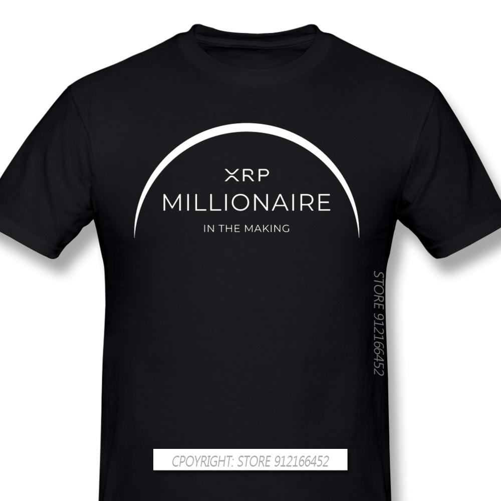 

Men XRP Ripple Coin Cryptocurrency Black T-Shirts Crypto Millionaire In The Making TShirt Pure Cotton Tee Harajuku Shirt Adul... S разноцветный