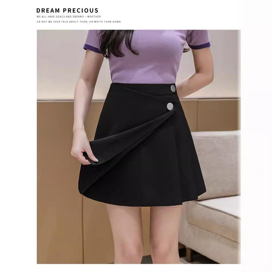 High Waist A-Line Skirt - 2024 Spring/Summer Korean Plus Size Trend, Slimming & Stylish Short Skirt for Women