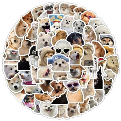 100 peças Adesivos Engraçados de Cachorro Desenho Animado Fofos Decalques Brinquedo Papelaria Guitarra Telefone Bicicleta Laptop Mala Carro Grafite Adesivo Infantil