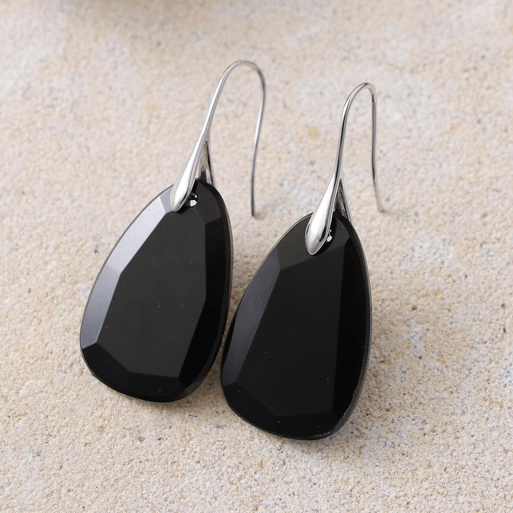 High End Tianhe Stone Pendant Earrings with Elegant Geometric Shapes, Popular European and American Jewelry Accessories