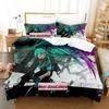 Anime Vocaloid Bedding Set Printed Bed Set With Pillowcase Bed Duvet Cover Soft Single Double Queen Super King Size Bedroom