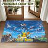 Crystal Velvet Square Rug Custom NamePokémon Pattern Non Slip Home Floor Decor Rug