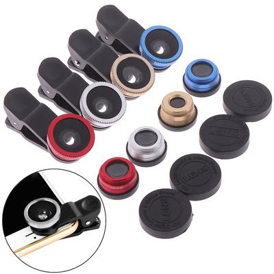 1 Set Universele Clip 3-in-1 HD Groothoek Fisheye Camera Telefoonlens Telefoonaccessoire